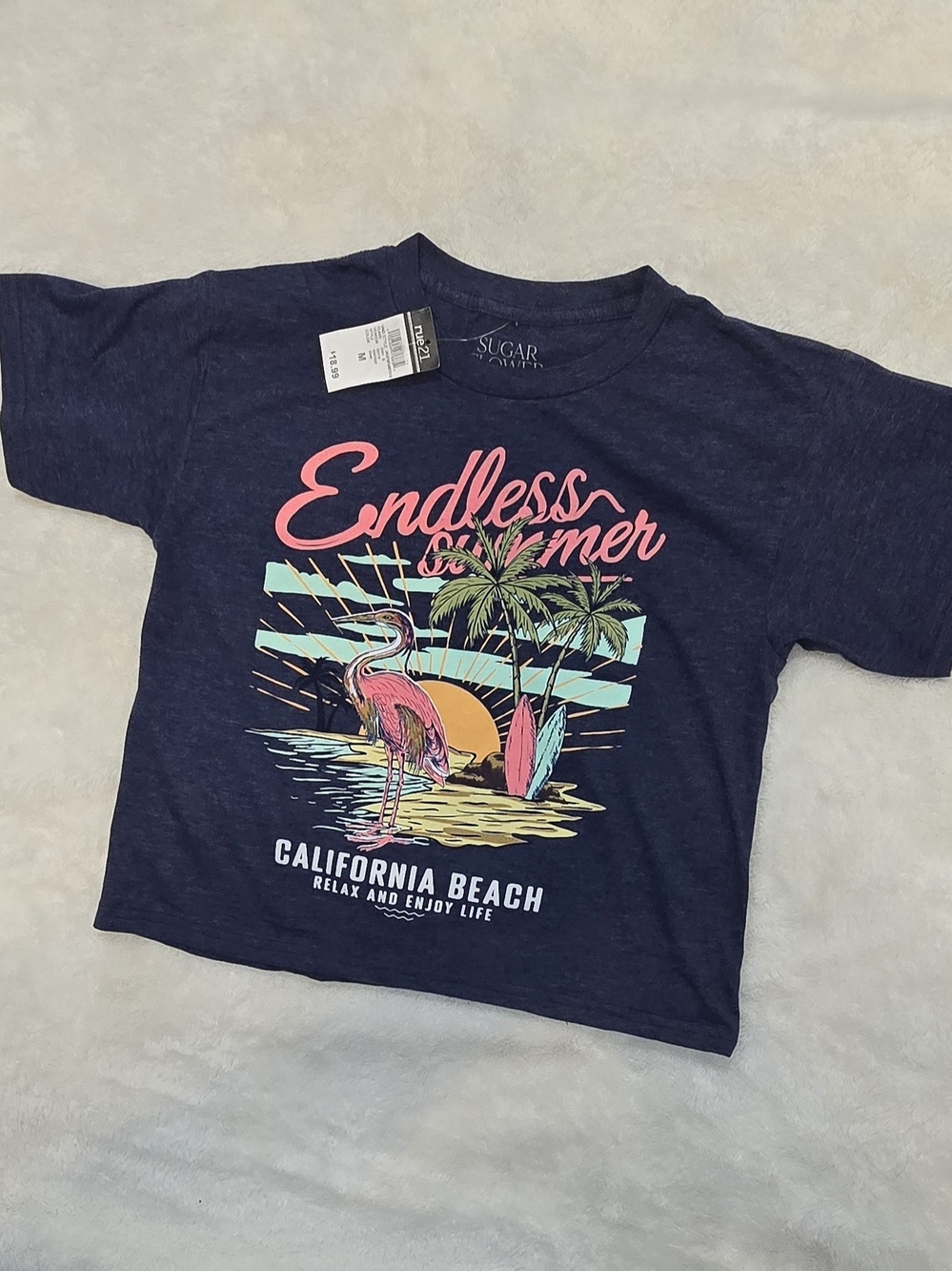Sugar Flower rue21 Women's Medium NWT Endless Summer California Beach Graphic T